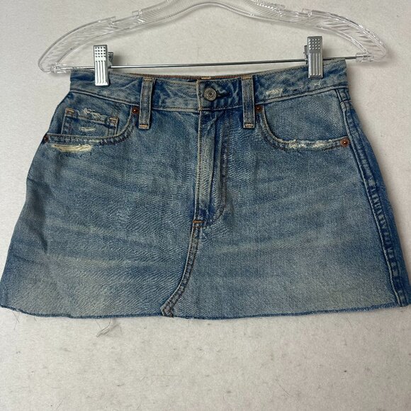 Abercrombie & Fitch Dresses & Skirts - vtg  Y2K Abercrombie Fitch Micro Mini Skirt sz 24 00 Denim Jean Paris Brittney
